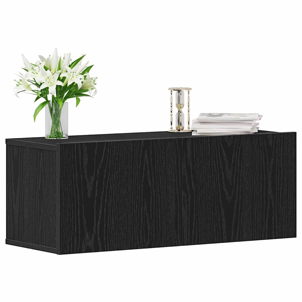 Mobili TV 2 pcs Rovere nero 80 x 30 x 30 cm Legno multistrato