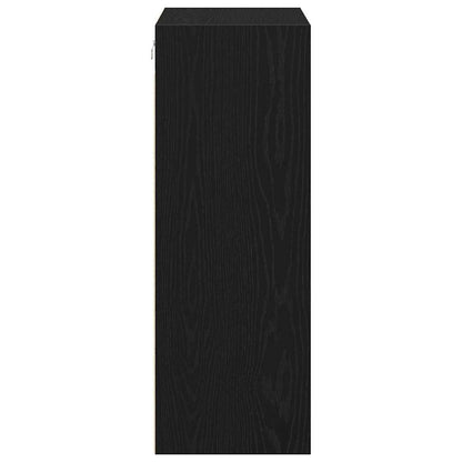 Armadio da Muro Appeso Rovere Nero 69.5 x 32.5 x 90 cm