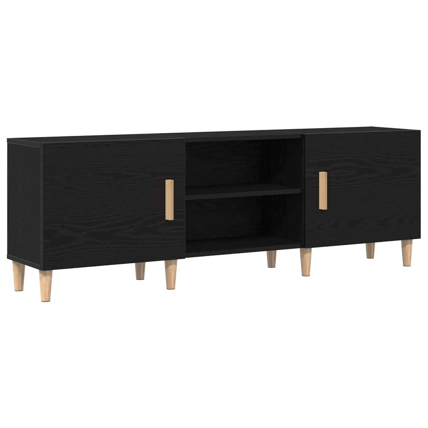 Mobile TV Rovere Nero 150 x 30 x 50 cm Legno multistrato