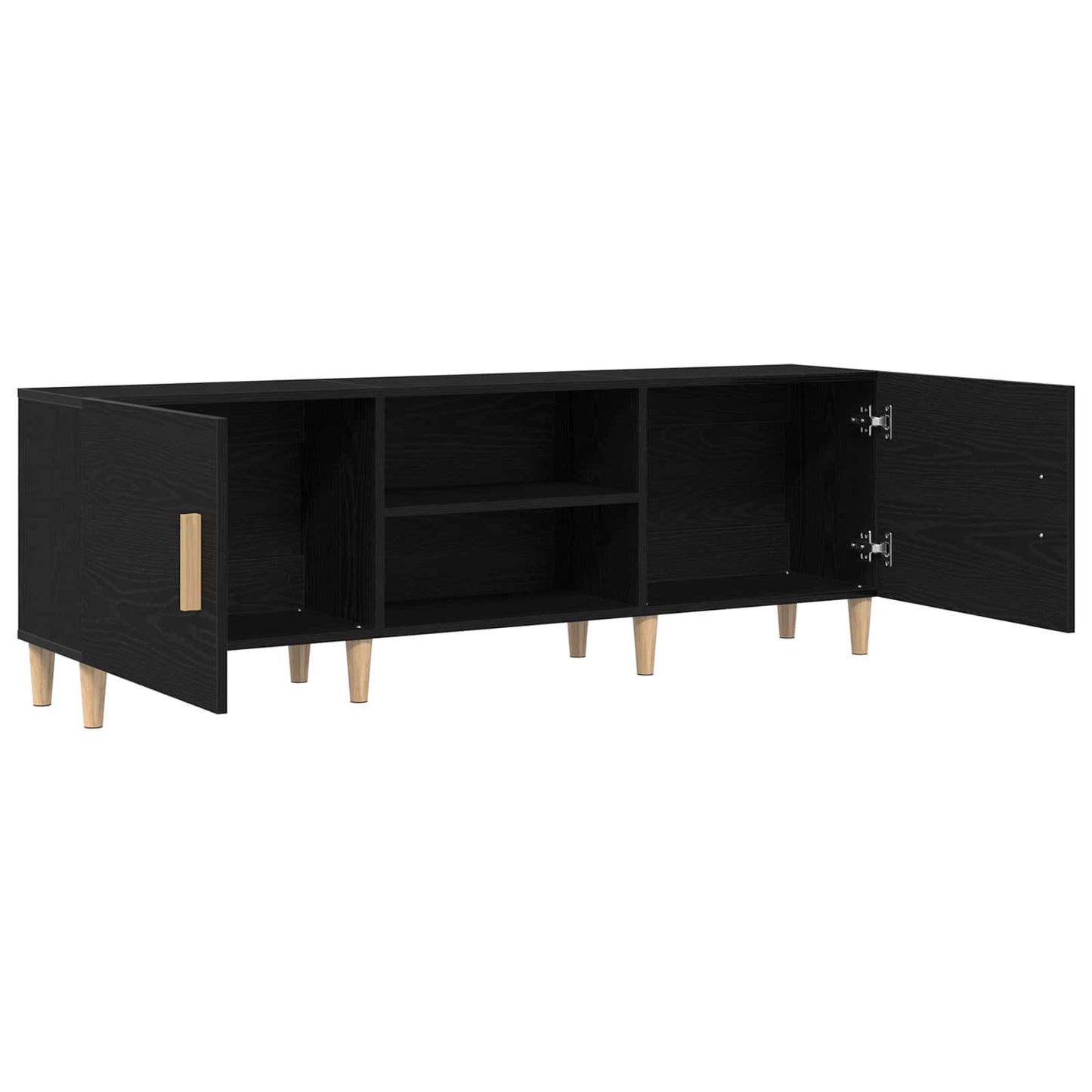 Mobile TV Rovere Nero 150 x 30 x 50 cm Legno multistrato