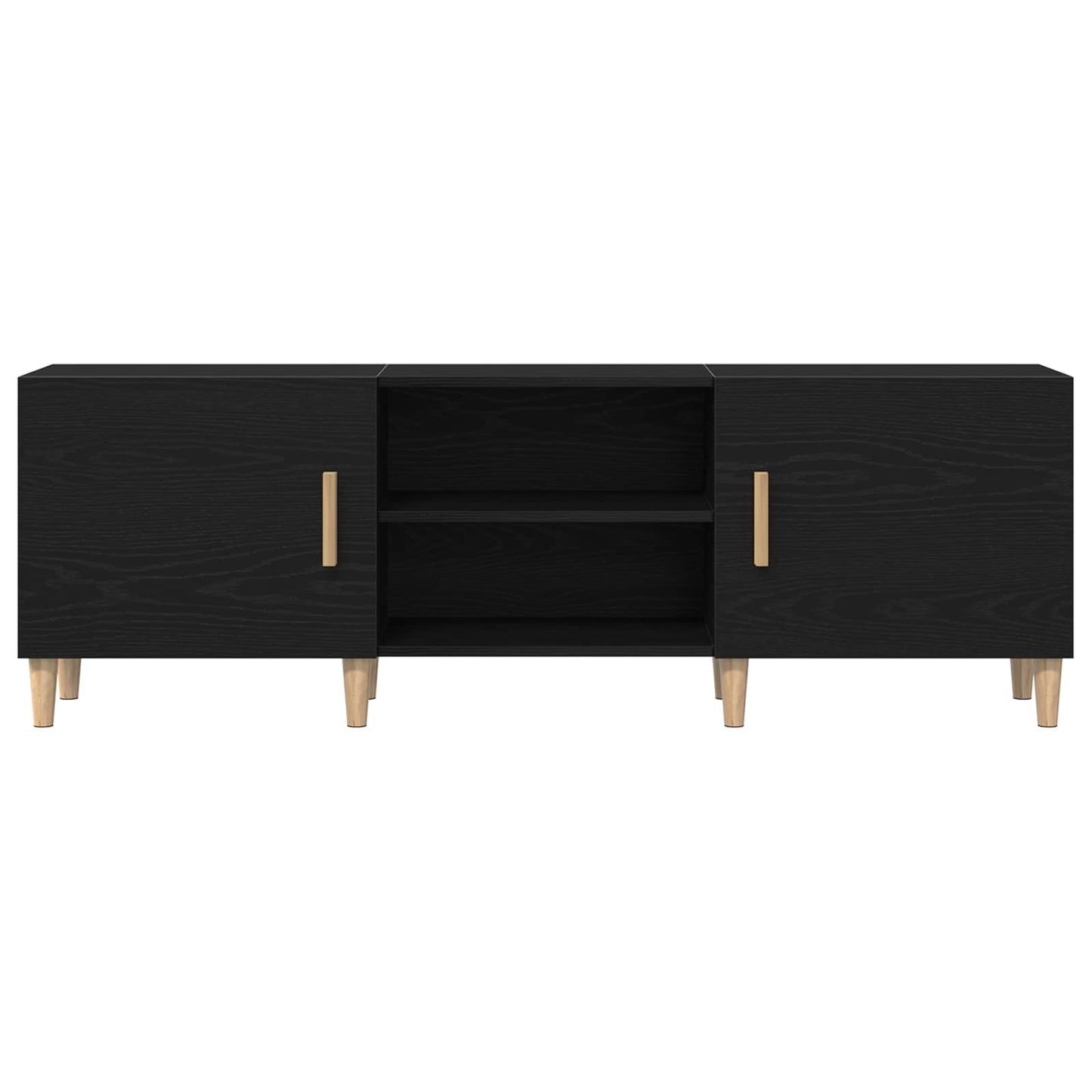 Mobile TV Rovere Nero 150 x 30 x 50 cm Legno multistrato