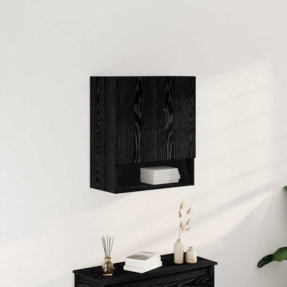 Armadietto a muro Rovere Nero 60 x 30 x 70 cm Legno multistrato | homemem39