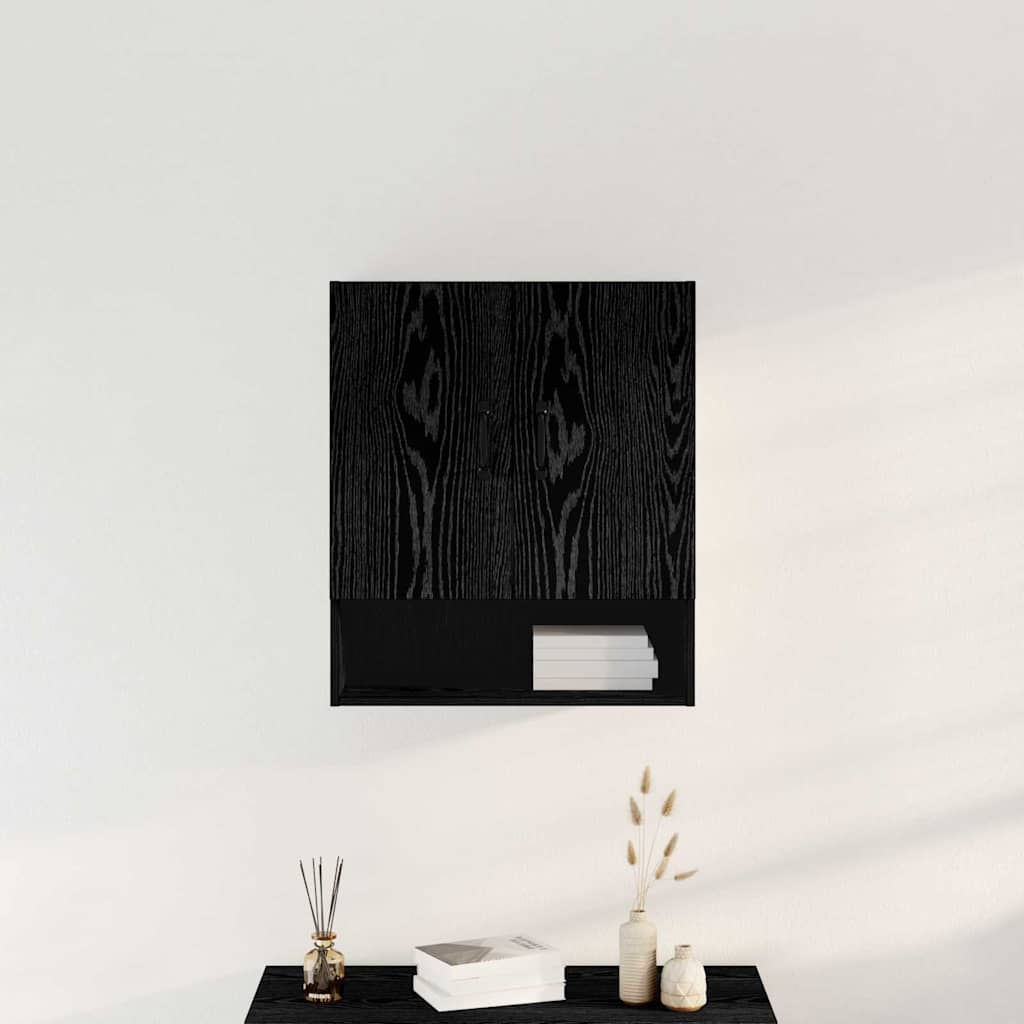 Armadietto a muro Rovere Nero 60 x 30 x 70 cm Legno multistrato | homemem39
