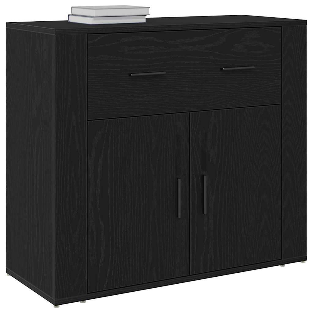 Sideboard Rovere Nero 80 x 33 x 70 cm Legno multistrato