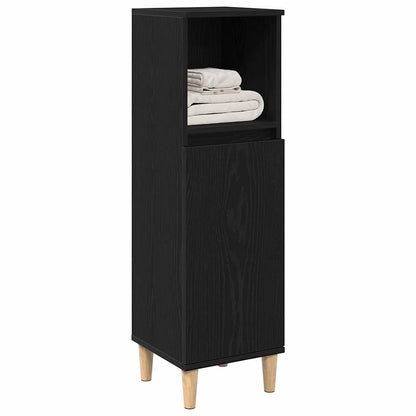 Mobiletto da Bagno Rovere Nero 30 x 30 x 100 cm | homemem39