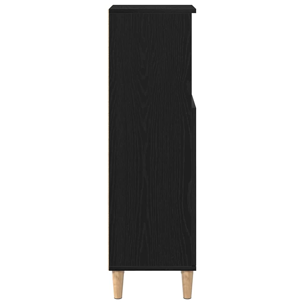 Mobiletto da Bagno Rovere Nero 30 x 30 x 100 cm | homemem39