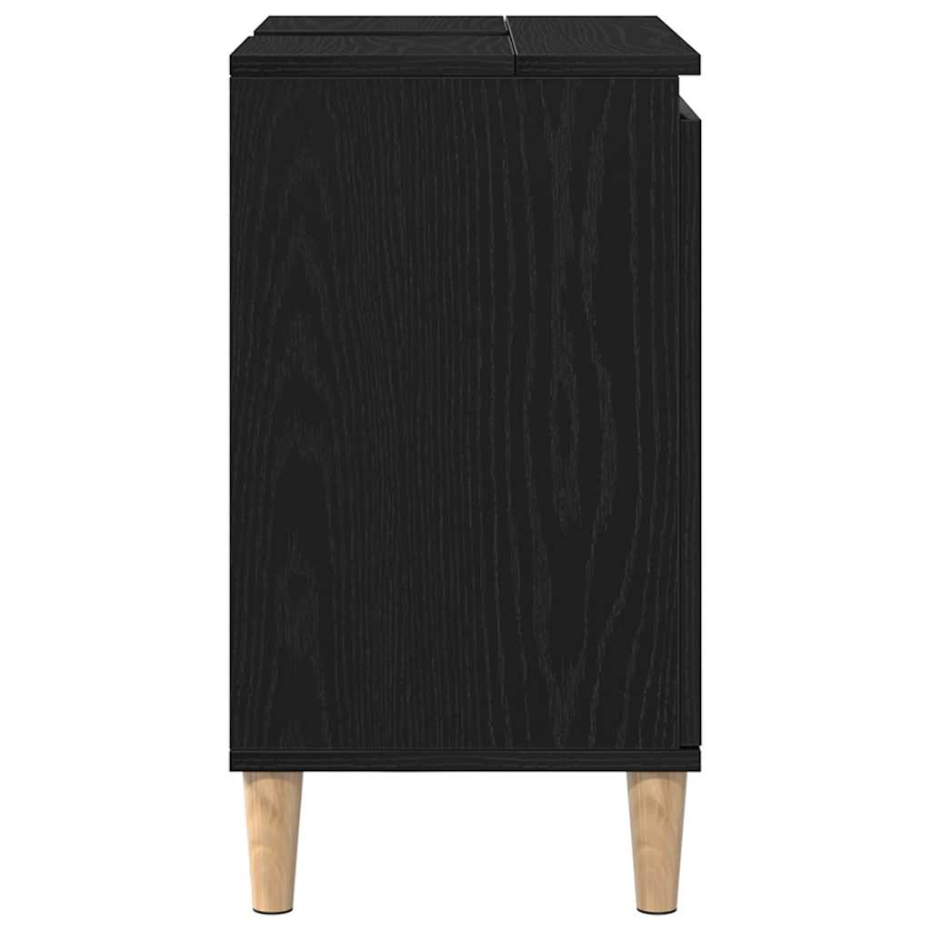 Armadio per Lavabo da Bagno Rovere Nero 58 x 33 x 60 cm