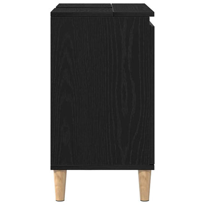 Armadio per Lavabo da Bagno Rovere Nero 58 x 33 x 60 cm