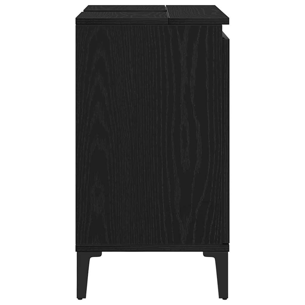 Armadio per Lavabo da Bagno Rovere Nero 58 x 33 x 60 cm