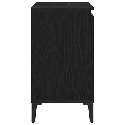 Armadio per Lavabo da Bagno Rovere Nero 58 x 33 x 60 cm