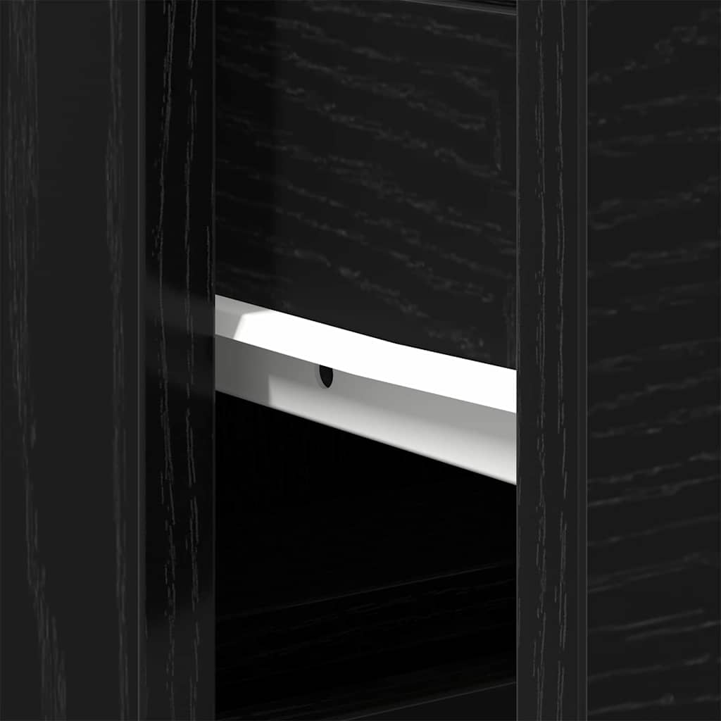 Armadio per Lavabo da Bagno Rovere Nero 80 x 33 x 60 cm | homemem39