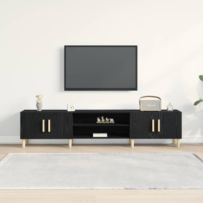 Mobile TV Rovere Nero 180 x 31,5 x 40 cm Legno multistrato