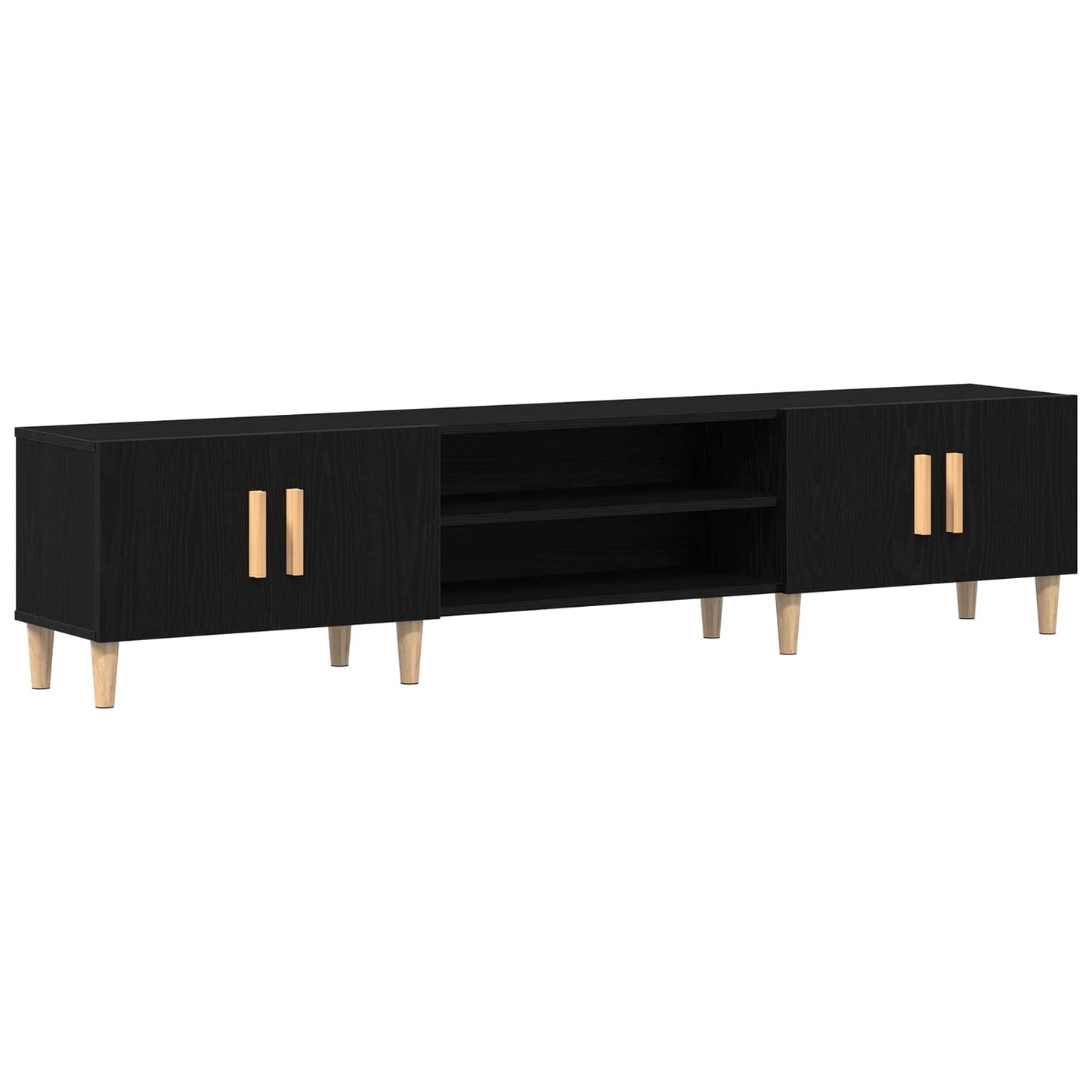 Mobile TV Rovere Nero 180 x 31,5 x 40 cm Legno multistrato
