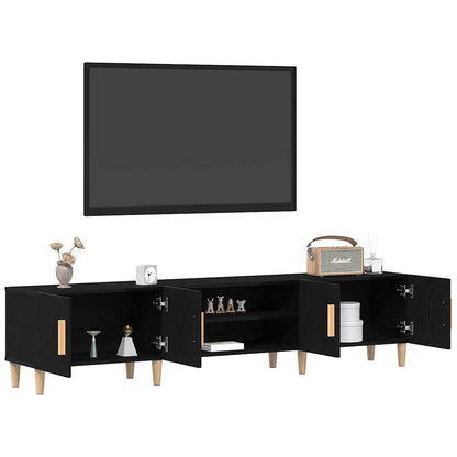 Mobile TV Rovere nero 180 x 31.5 x 40 cm Legno multistrato