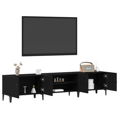Mobile TV Rovere nero 180 x 31.5 x 40 cm Legno multistrato