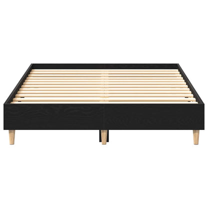 Struttura del letto Rovere Nero 203 x 123 x 25 cm | homemem39