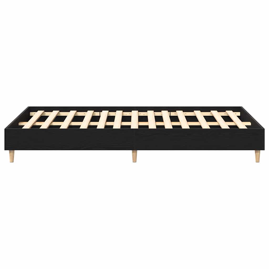 Struttura del letto Rovere Nero 203 x 123 x 25 cm | homemem39