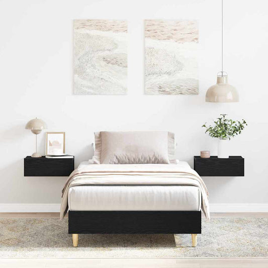 Struttura del letto Rovere nero 90 x 200 cm Legno multistrato