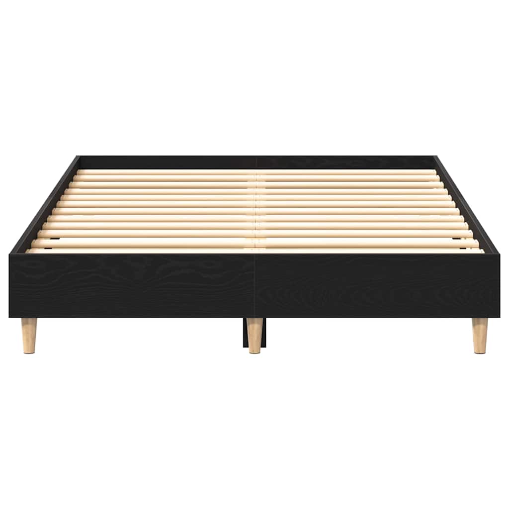 Struttura del letto Rovere Nero 193 x 143 x 25 cm | homemem39