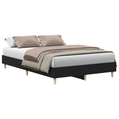 Struttura del letto Rovere Nero 193 x 138 x 25 cm | homemem39