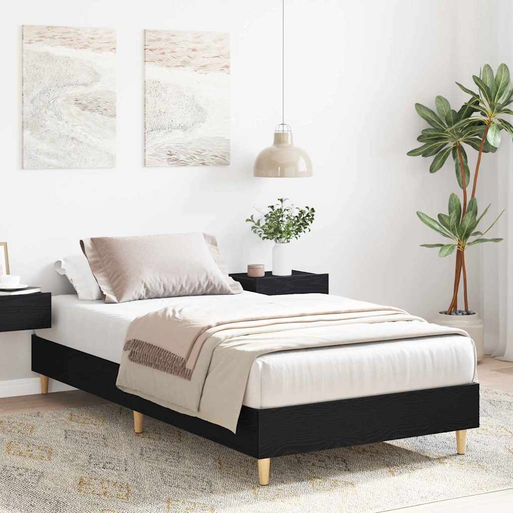 Struttura del letto Rovere Nero 193 x 78 x 25 cm | homemem39