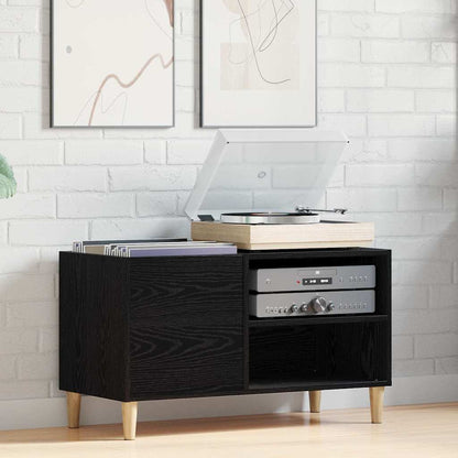 Mobile porta vinili Rovere nero 84,5 x 38 x 48 cm | homemem39