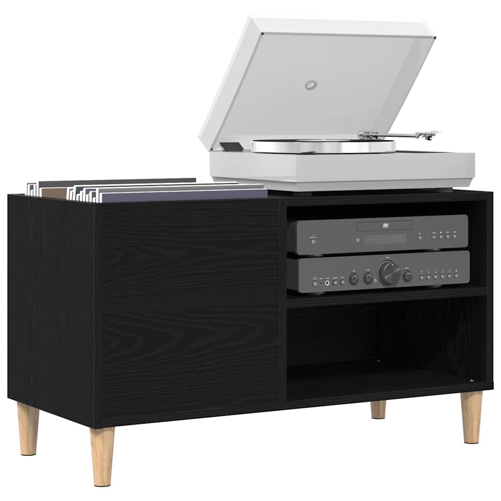 Mobile porta vinili Rovere nero 84,5 x 38 x 48 cm | homemem39