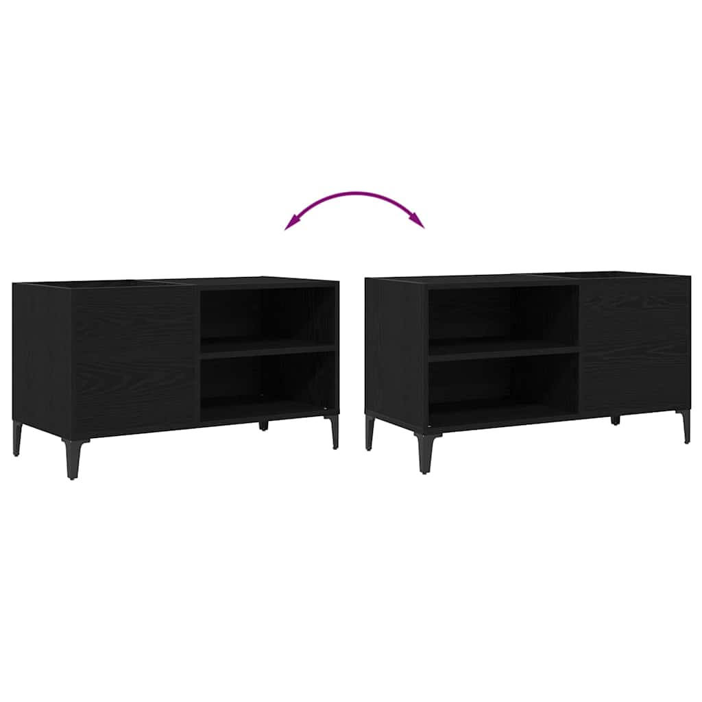 Mobile porta vinili Rovere nero 84.5 x 38 x 48 cm