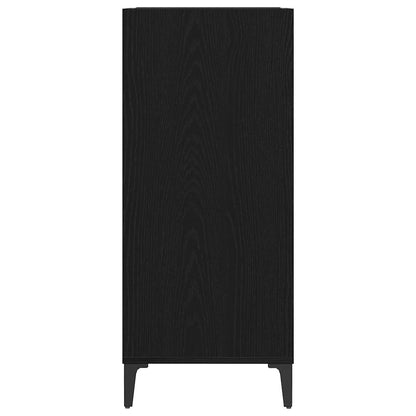 Mobile porta vinili Rovere nero 84.5 x 38 x 89 cm