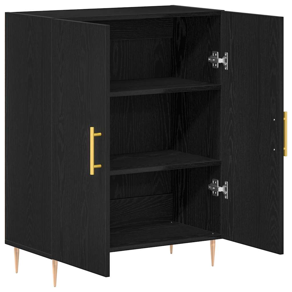 Credenza Rovere Nero 69,5 x 34 x 90 cm Legno multistrato