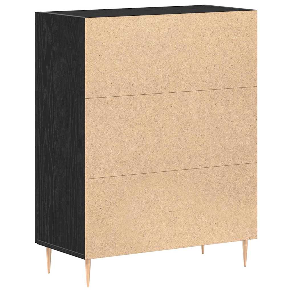 Credenza Rovere Nero 69,5 x 34 x 90 cm Legno multistrato