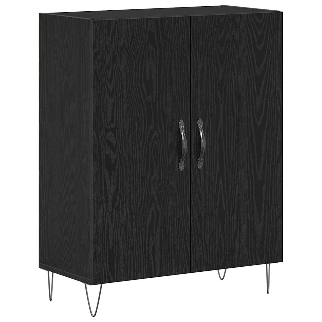 Credenza Rovere Nero 69,5 x 34 x 90 cm Legno multistrato