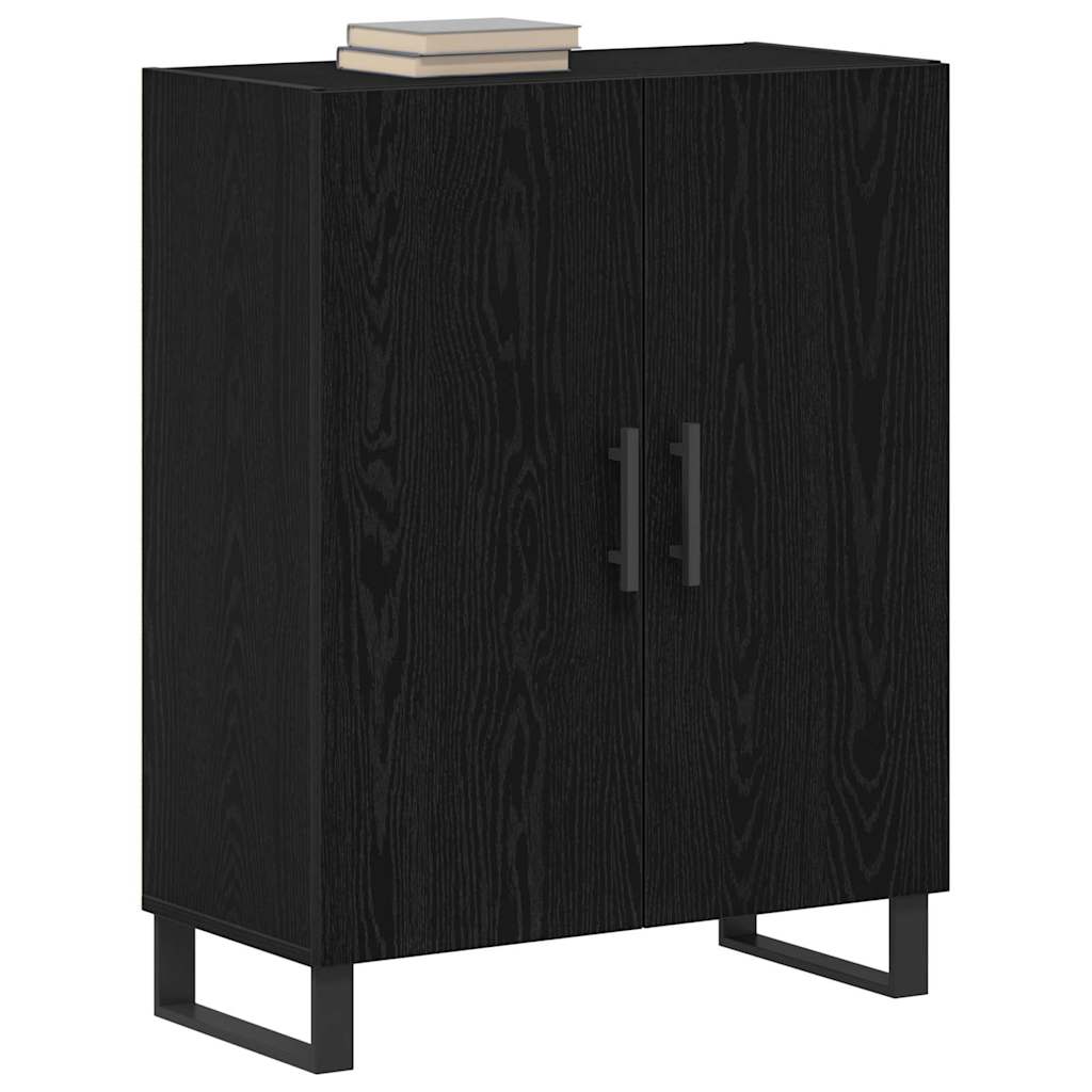 Sideboard Rovere nero 69.5 x 34 x 90 cm Legno multistrato