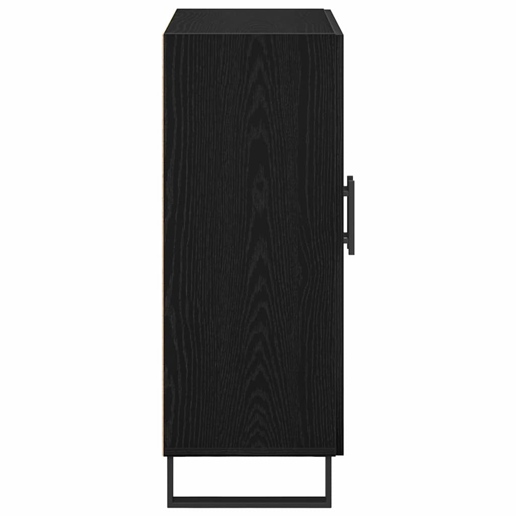 Sideboard Rovere nero 69.5 x 34 x 90 cm Legno multistrato