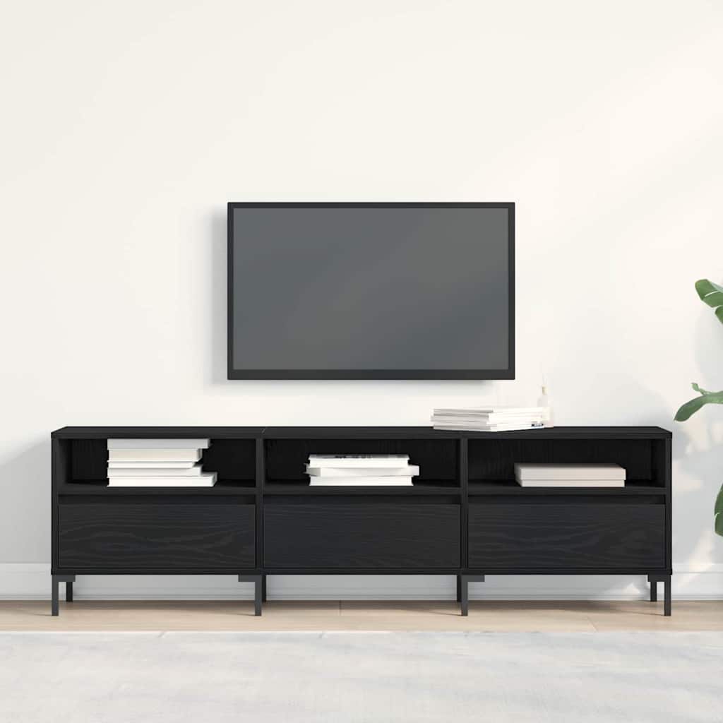 Mobile TV Rovere Nero 150 x 30 x 44,5 cm Legno multistrato