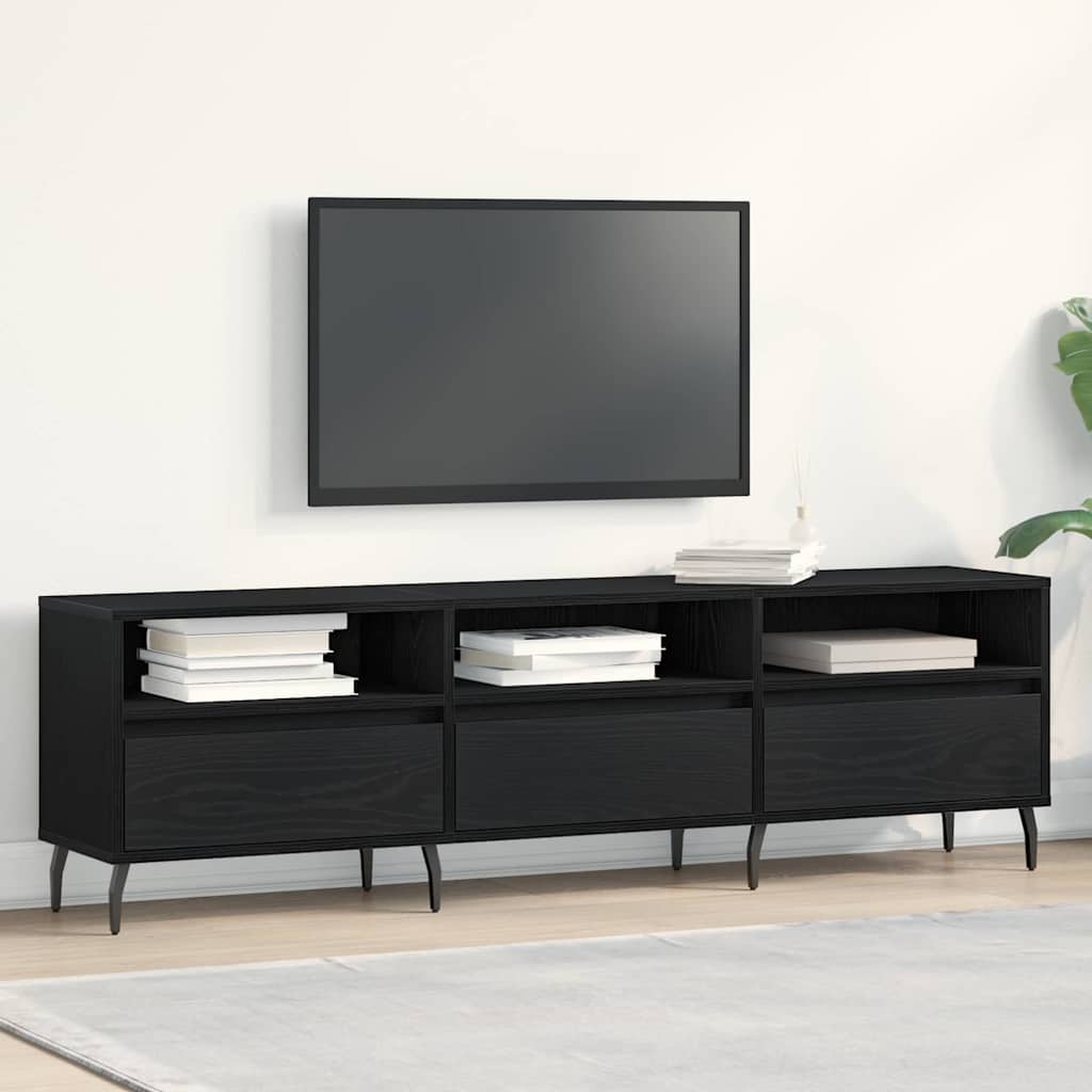 Mobile TV Rovere nero 150 x 30 x 44.5 cm Legno multistrato