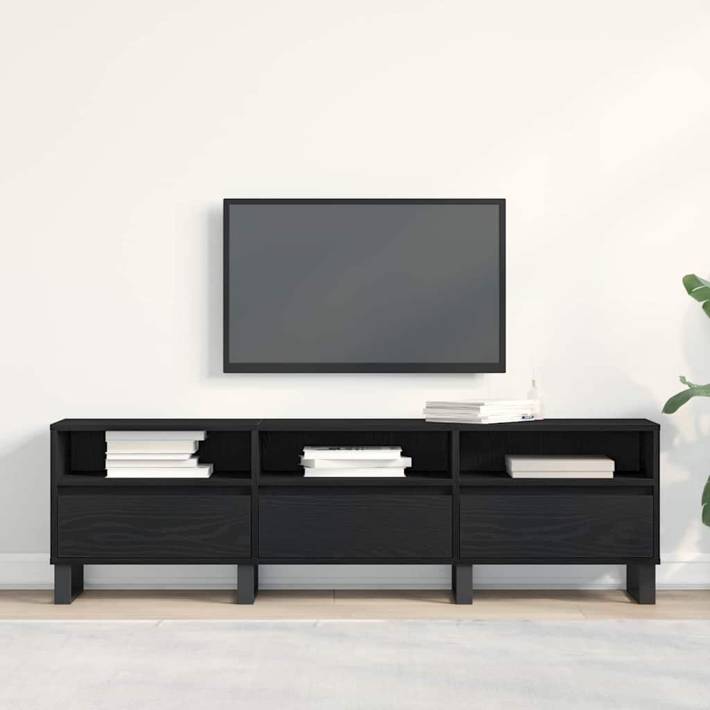 Mobile TV Rovere nero 150 x 30 x 44.5 cm Legno multistrato