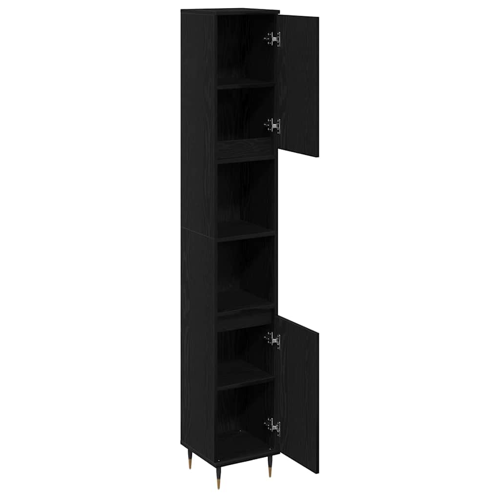 Mobile da Bagno Rovere Nero 30 x 30 x 190 cm | homemem39
