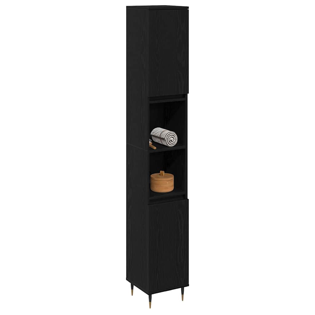 Mobile da Bagno Rovere Nero 30 x 30 x 190 cm | homemem39