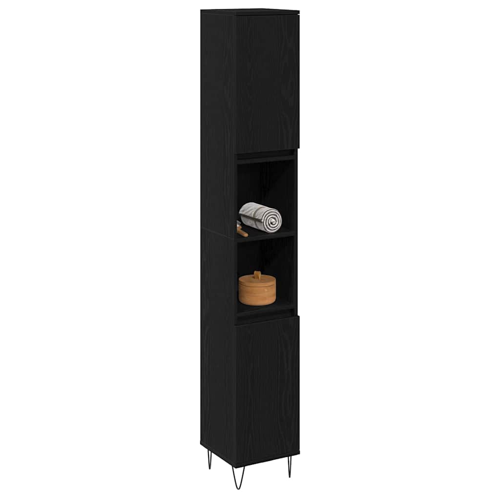Mobile da Bagno Rovere Nero 30 x 30 x 190 cm | homemem39