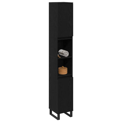 Mobile da Bagno Rovere Nero 30 x 30 x 190 cm Legno multistrato