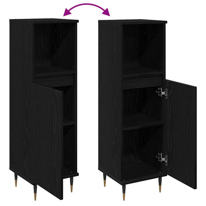 Mobile da Bagno Rovere Nero 30 x 30 x 100 cm | homemem39
