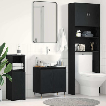 Armadio per Lavabo da Bagno Rovere Nero 58 x 33 x 60 cm | homemem39