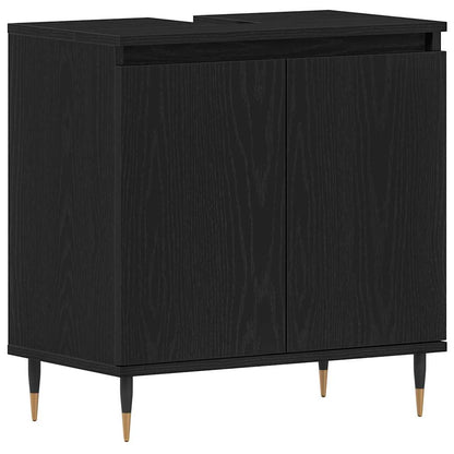 Armadio per Lavabo da Bagno Rovere Nero 58 x 33 x 60 cm | homemem39