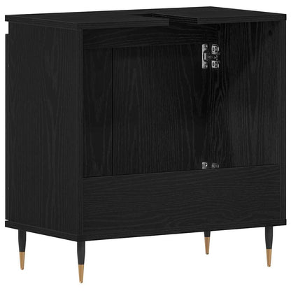 Armadio per Lavabo da Bagno Rovere Nero 58 x 33 x 60 cm | homemem39