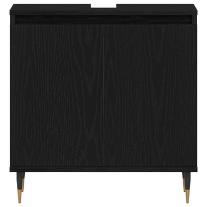 Armadio per Lavabo da Bagno Rovere Nero 58 x 33 x 60 cm | homemem39