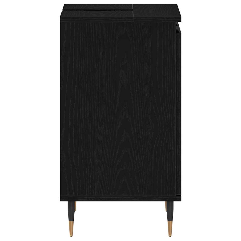 Armadio per Lavabo da Bagno Rovere Nero 58 x 33 x 60 cm | homemem39