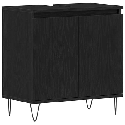Armadio per Lavabo da Bagno Rovere Nero 58 x 33 x 60 cm | homemem39