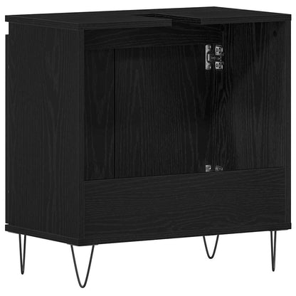 Armadio per Lavabo da Bagno Rovere Nero 58 x 33 x 60 cm | homemem39