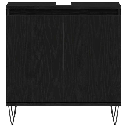 Armadio per Lavabo da Bagno Rovere Nero 58 x 33 x 60 cm | homemem39